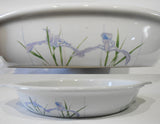 ❤️ HTF Corelle Coordinates SHADOW IRIS  9" PIE PLATE Stoneware Purple Floral