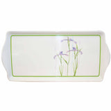 Corelle SHADOW IRIS Melamine Plastic TIDBIT TRAY Serving 14 3/4 x 6 1/2 Purple Floral