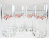 *NEW 4 Corelle SILK BLOSSOMS 14-oz GLASSES Iced Tea Cooler Tumblers *Pink Floral