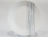 ❤️ 1 Corelle Signature SILVER STRANDS 8.5" LUNCH PLATE *Crisscross Blue Gray Lines