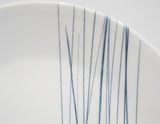 ❤️ 1 Corelle Signature SILVER STRANDS 8.5" LUNCH PLATE *Crisscross Blue Gray Lines