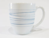 ❤️  1 Corelle Signature SILVER STRANDS 13-oz Porcelain MUG CUP *Crisscross Blue Gray Lines