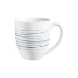 ❤️  1 Corelle Signature SILVER STRANDS 13-oz Porcelain MUG CUP *Crisscross Blue Gray Lines