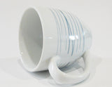 ❤️  1 Corelle Signature SILVER STRANDS 13-oz Porcelain MUG CUP *Crisscross Blue Gray Lines