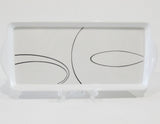 Corelle SIMPLE LINES Melamine Plastic TIDBIT TRAY Serving 15x6 Sweeping Black Arcs