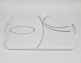 Corelle SIMPLE LINES Melamine Plastic RECTANGULAR TRAY Serving 19x11 Black Arcs