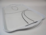 Corelle SIMPLE LINES Melamine Plastic RECTANGULAR TRAY Serving 19x11 Black Arcs