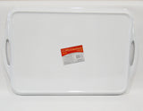Corelle SIMPLE LINES Melamine Plastic RECTANGULAR TRAY Serving 19x11 Black Arcs