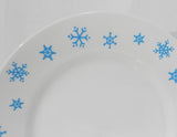 ❤️ 1 Corelle BLUE SNOWFLAKES 10.75" DINNER PLATE / Wide Rim Winter Snow
