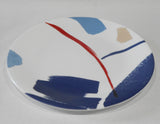 ❤️ NEW Corelle VIVID SPLASH 8.5" LUNCH PLATE *Bold Blue Red Tan Brushstrokes