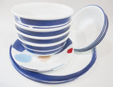 *NEW 16-pc Corelle VIVID SPLASH DINNERWARE SET Bold Blue Paint Brushstrokes