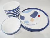 *NEW 16-pc Corelle VIVID SPLASH DINNERWARE SET Bold Blue Paint Brushstrokes
