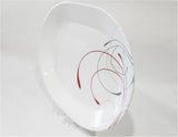 ❤️ NEW Corelle SPLENDOR 12.25" x 10" SERVING PLATTER *Energetic RED GRAY Scrolls