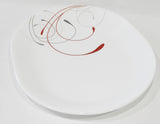 ❤️ NEW Corelle SPLENDOR 12.25" x 10" SERVING PLATTER *Energetic RED GRAY Scrolls
