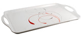 ❤️ Corelle SPLENDOR Melamine Plastic RECTANGULAR TRAY Serving 18.75 x 11.5 Red Scrolls