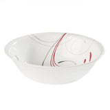 Corelle SPLENDOR 2-Qt ROUND 10.25" SERVING BOWL *Energetic RED GRAY Scrolls