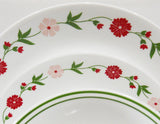 12-pc Corelle SPRING PINK DINNERWARE SET Dinner Bread Plates Bowls Red Floral