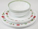 12-pc Corelle SPRING PINK DINNERWARE SET Dinner Bread Plates Bowls Red Floral