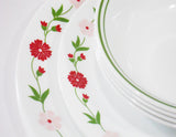 12-pc Corelle SPRING PINK DINNERWARE SET Dinner Bread Plates Bowls Red Floral
