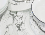 *NEW 20-pc Corelle STONE GREY DINNERWARE SET *Silver Gray Marble Asher Ribbons