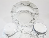 *NEW 20-pc Corelle STONE GREY DINNERWARE SET *Silver Gray Marble Asher Ribbons