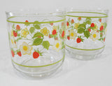 ❤️ HTF 2 Corelle STRAWBERRY SUNDAY Sundae 8-oz Rocks GLASSES Old Fashioned Juice