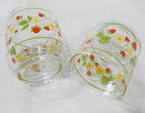 ❤️ HTF 2 Corelle STRAWBERRY SUNDAY Sundae 8-oz Rocks GLASSES Old Fashioned Juice