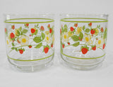 ❤️ HTF 2 Corelle STRAWBERRY SUNDAY Sundae 8-oz Rocks GLASSES Old Fashioned Juice
