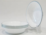 4 Corelle MEDIUM GRAY RIM 10-oz DESSERT BOWLS Fruit Sauce *Brushed Silver Prairie