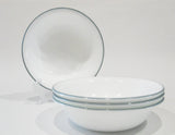 4 Corelle MEDIUM GRAY RIM 10-oz DESSERT BOWLS Fruit Sauce *Brushed Silver Prairie