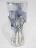 20-pc Corelle SUNBLOSSOMS FLATWARE SET Regent Sheffield / Sandstone Bees Seeds Sunflowers