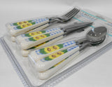 ❤️ 12-pc Corelle SUNSATIONS FLATWARE SET Regent Sheffield Stainless SUNFLOWERS