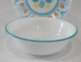 ❤️ Corelle TERRACOTTA DREAMS 18-oz SOUP BOWL Cereal Salad TURQUOISE RIM
