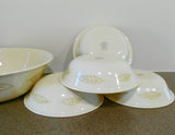 ❤️ 5-pc Corelle TEXTURED LEAVES Snack Set 1 Qt. SERVING & 10-oz DESSERT BOWLS