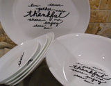 6-pc Corelle CELEBRATIONS THANKFUL 2 Qt Serving Bowl, Platter & Appetizer Plates