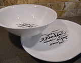 6-pc Corelle CELEBRATIONS THANKFUL 2 Qt Serving Bowl, Platter & Appetizer Plates