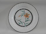 ❤️ 1 VGC Corelle TIGER LILY 10 1/4" DINNER PLATE Orange Wildflower Swirl Rim