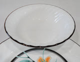 ❤️ 1 NRM Corelle TIGER LILY 18-oz SOUP BOWL Cereal Enhancements Black Swirl Rim