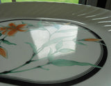 ❤️ 1 EUC Corelle TIGER LILY SERVING PLATTER Plate Orange Wildflower Swirl Rim