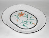 ❤️ 1 EUC Corelle TIGER LILY SERVING PLATTER Plate Orange Wildflower Swirl Rim