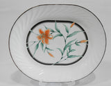 ❤️ 1 EUC Corelle TIGER LILY SERVING PLATTER Plate Orange Wildflower Swirl Rim
