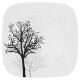 ❤️ 20-pc CORELLE Square TIMBER SHADOWS DINNERWARE SET *Black Grey Bare Trees