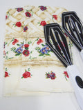 4-pc FLORAL TRELLIS Cotton Kitchen DISH TOWELS & Locking Turner Tongs UTENSILS