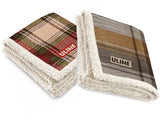 ❤️ NEW Uline SEASONAL PLAID 50x60 Plush LAMB'S WOOL Throw BLANKET Reversible
