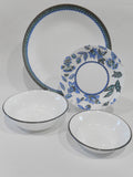 ❤️ 16-pc Corelle VERANDA DINNERWARE SET *Blue Gray Aqua Floral & Seaside Tiles