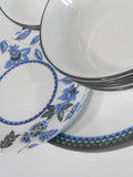 ❤️ 16-pc Corelle VERANDA DINNERWARE SET *Blue Gray Aqua Floral & Seaside Tiles
