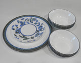 ❤️ 16-pc Corelle VERANDA DINNERWARE SET *Blue Gray Aqua Floral & Seaside Tiles