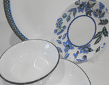 ❤️ 16-pc Corelle VERANDA DINNERWARE SET *Blue Gray Aqua Floral & Seaside Tiles