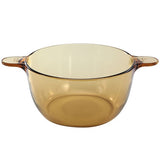 4-pc PYREX Corning VISIONS Amber 2.6-Qt COOKPOT Stewpot & 1.5-Qt SAUCEPAN Pot