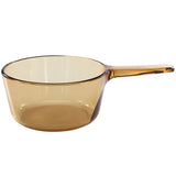 4-pc PYREX Corning VISIONS Amber 2.6-Qt COOKPOT Stewpot & 1.5-Qt SAUCEPAN Pot